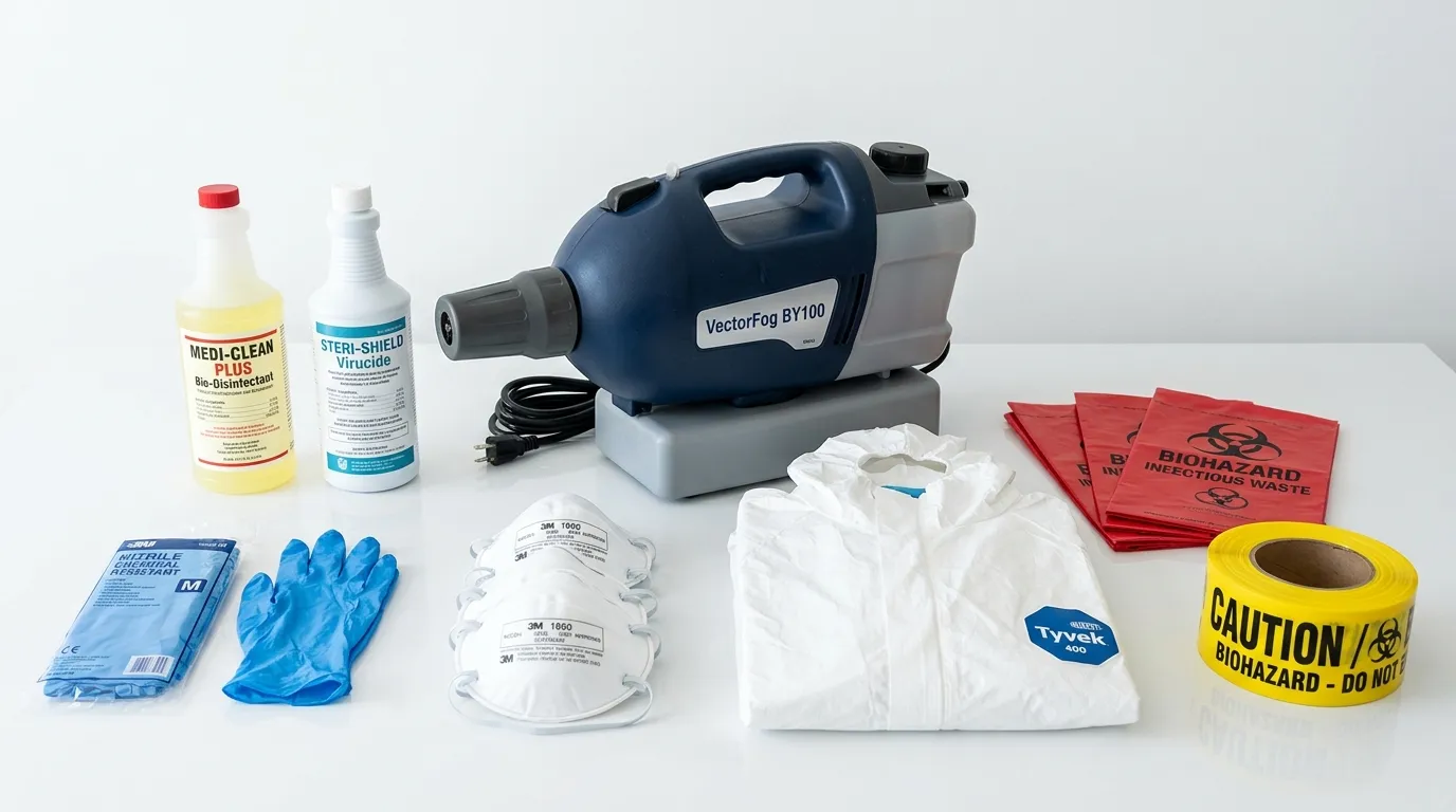 Professional biohazard remediation crew working in South Monroe