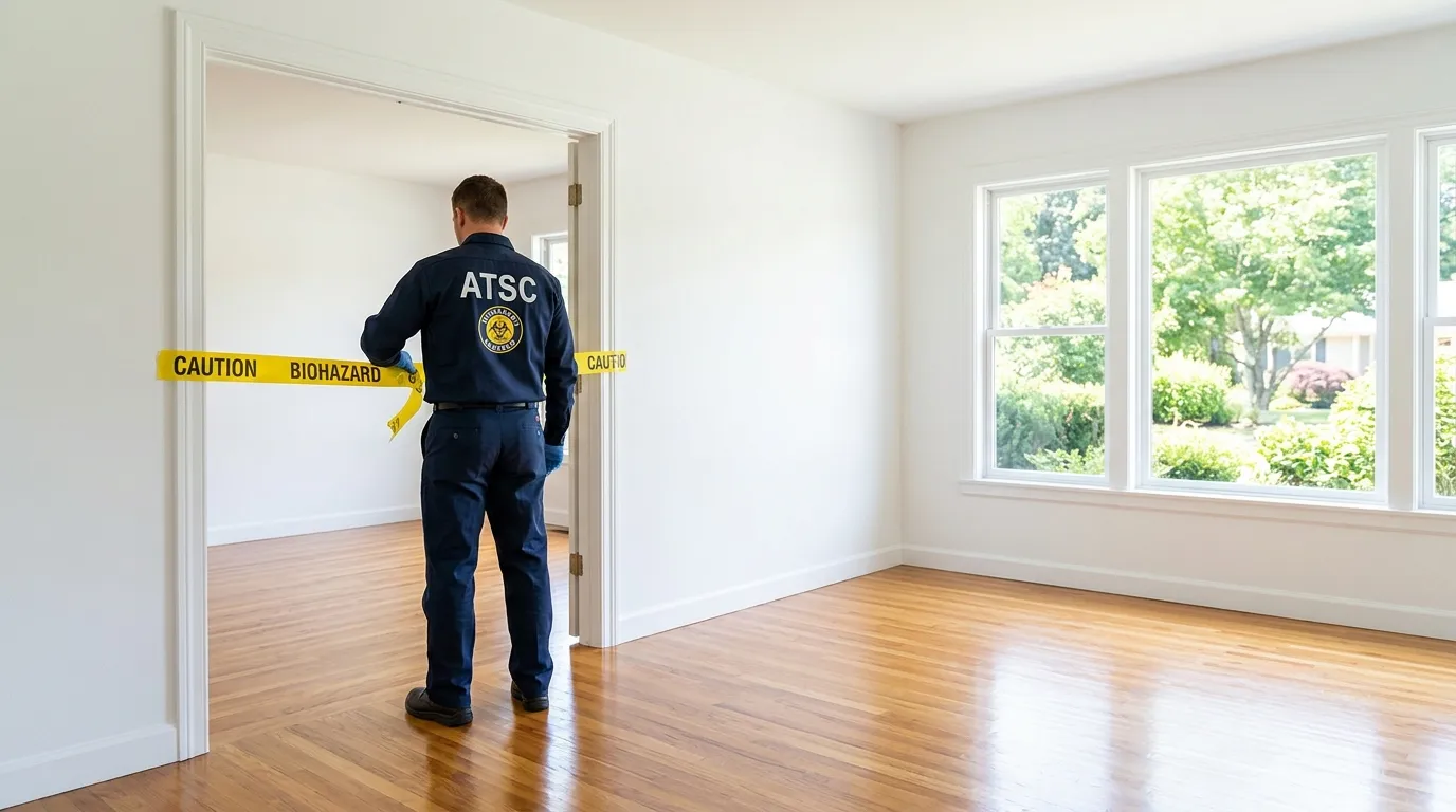 Certified biohazard cleanup crew performing Trauma Scene Cleanup in South Monroe